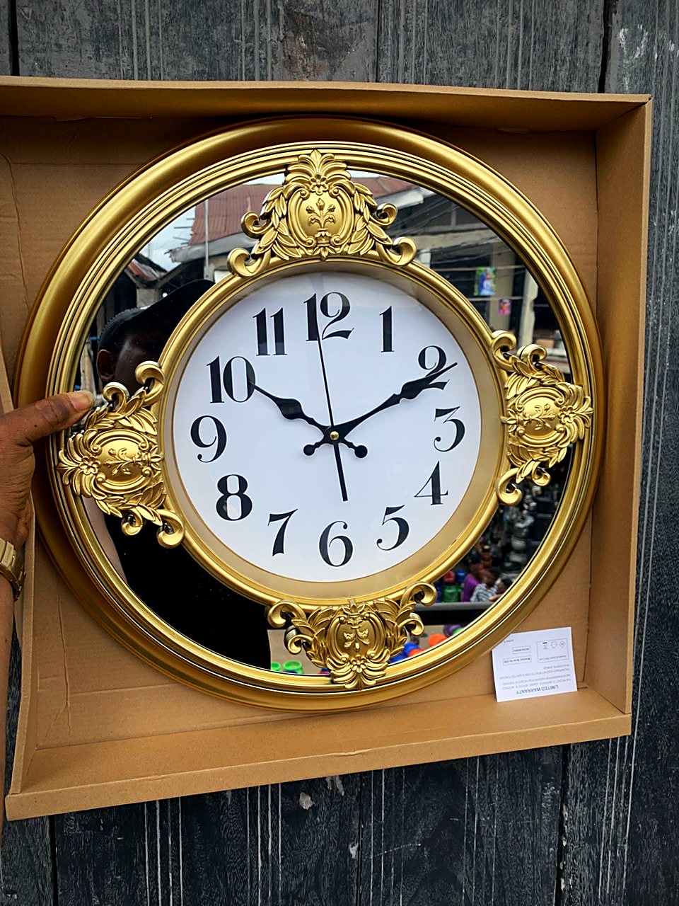 Gold Mirror Wall Clock